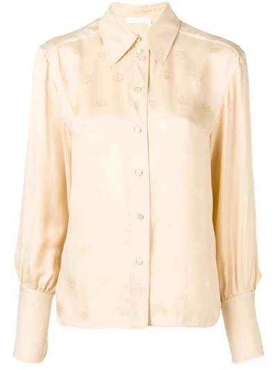 Shop Chloé Embroidered Shirt In Neutrals