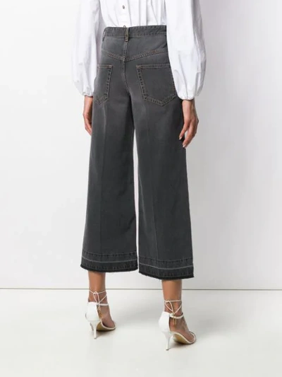 Shop Isabel Marant Étoile Cropped Wide-leg Jeans In Black