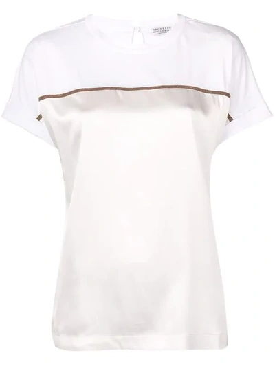 Shop Brunello Cucinelli Contrast Band T-shirt In White