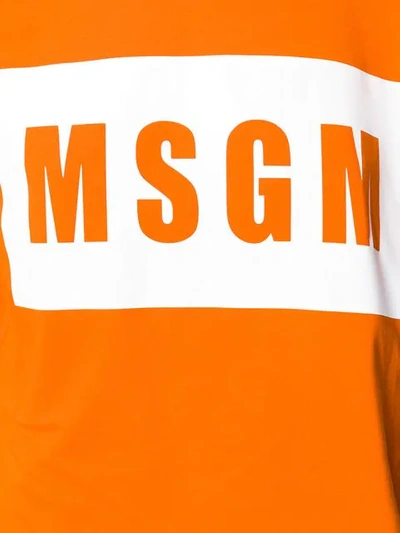 Shop Msgm Logo Print T In Orange