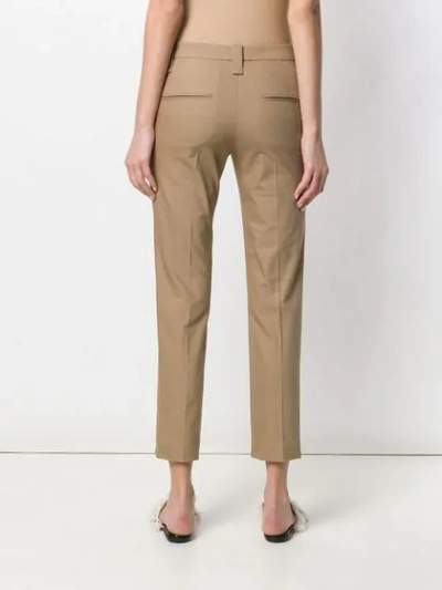 BRUNELLO CUCINELLI CROPPED SKINNY-FIT TROUSERS - 棕色