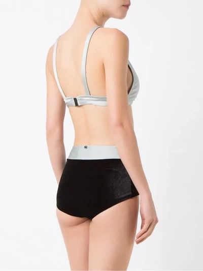 Shop Adriana Degreas Triangle Bikini Set In Metallic