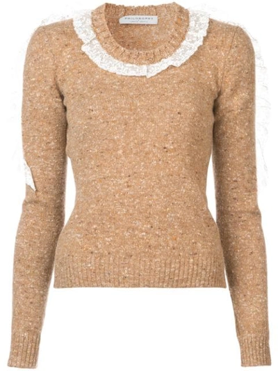Shop Philosophy Di Lorenzo Serafini Ruffle Sweater In Brown