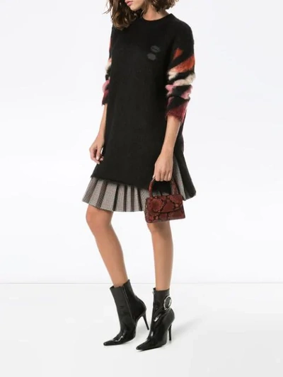 Shop Off-white Ombré Arrow-print Knitted Dress In Black