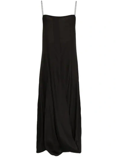 Shop Jacquemus Side Slit Jersey Maxi Dress In Black