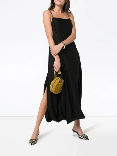 Shop Jacquemus Side Slit Jersey Maxi Dress In Black