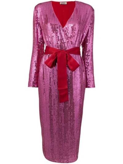 Shop Attico Sequin Dress In Pink