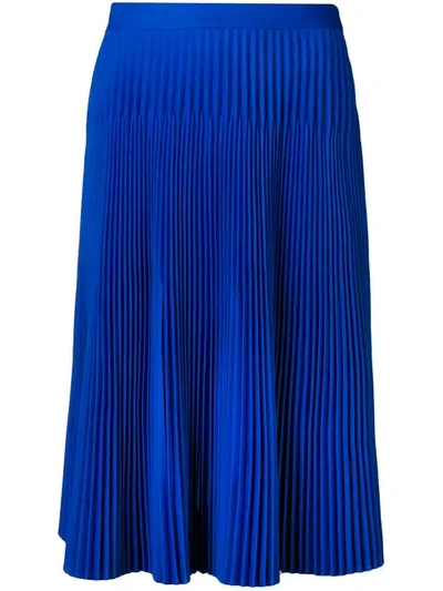 Shop Maison Margiela Pleated Skirt In Blue
