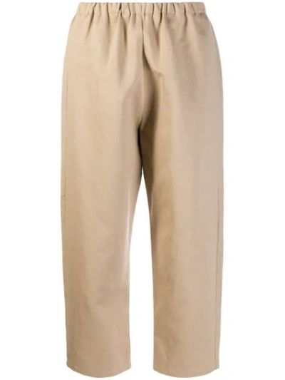 Shop Apuntob Cropped Trousers - Neutrals