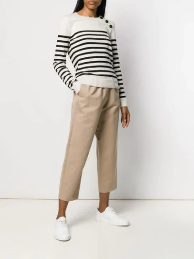 Shop Apuntob Cropped Trousers - Neutrals