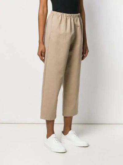 Shop Apuntob Cropped Trousers - Neutrals