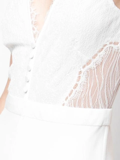 Shop Jonathan Simkhai Sateen Lingerie Lace Jumpsuit In White