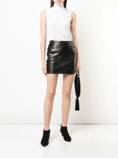 Shop Givenchy Mini Leather Skirt In Black