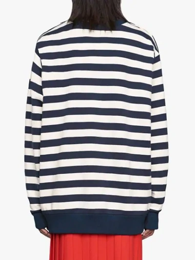 Shop Gucci Cotton Sweatshirt With Patch In Blue