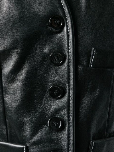 MM6 MAISON MARGIELA CROPPED LEATHER WAISTCOAT - 黑色