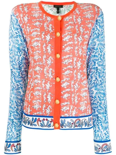 Shop Escada Tie Print Cardigan In Multicolour
