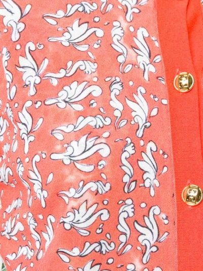Shop Escada Tie Print Cardigan In Multicolour