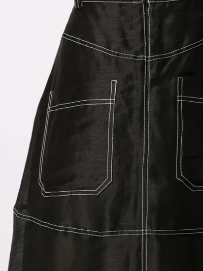 Shop Lee Mathews Lotte Crushed Midi Skirt - Black