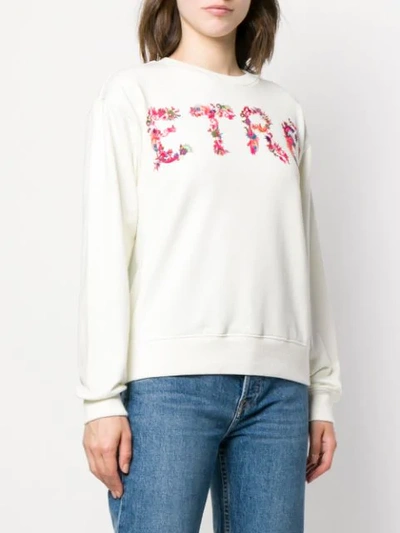Shop Etro Paisley Logo Print Sweatshirt In White