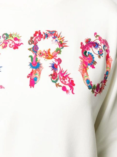 Shop Etro Paisley Logo Print Sweatshirt In White