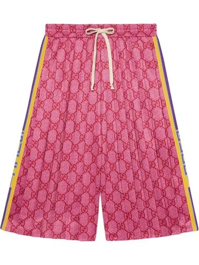 Shop Gucci Gg Technical Jersey Shorts In Pink