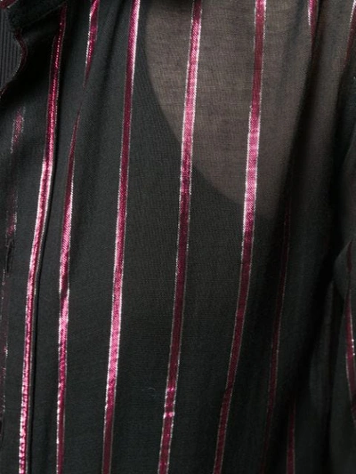 Shop Saint Laurent Metallic Striped Shirt In Black