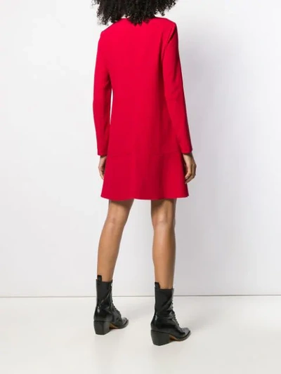 Shop Red Valentino Heart Collar Mini Dress In Red