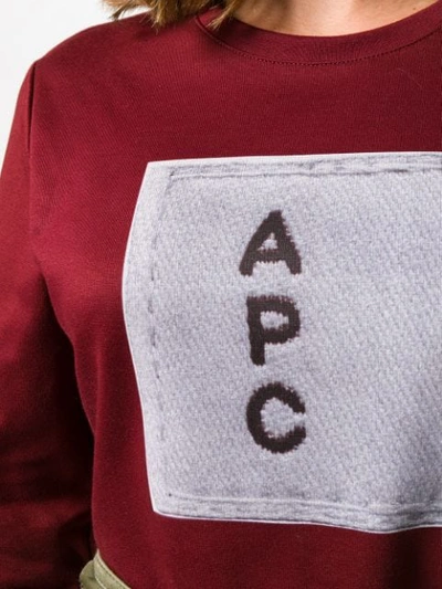 A.P.C. CONTRAST LOGO SWEATSHIRT - 红色