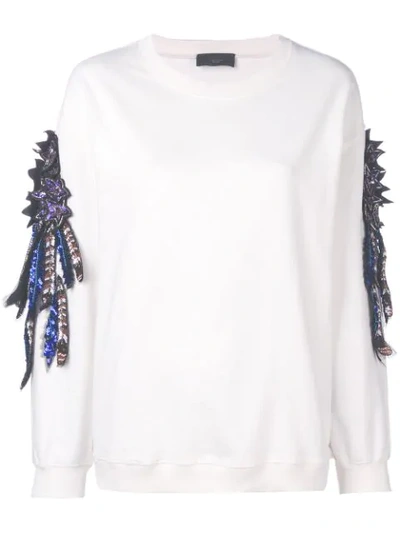 Shop Lédition Sequin Shooting Stars Sweatshirt In White