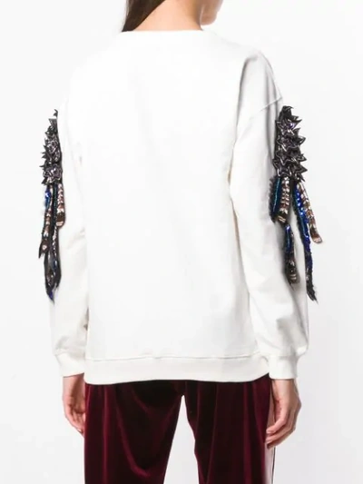 Shop Lédition Sequin Shooting Stars Sweatshirt In White