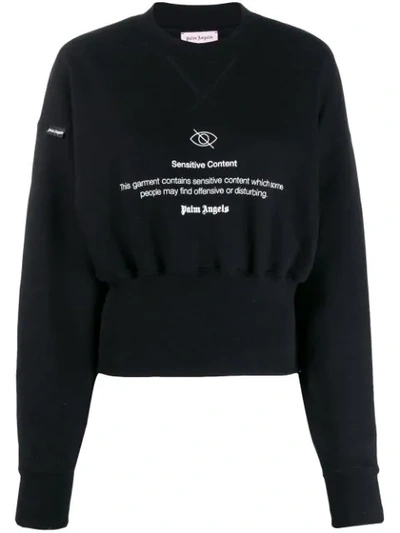 Palm Angels Sensitive Content Graphic Print Sweatshirt In Black | ModeSens