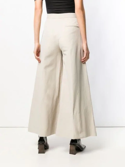 Shop Stella Mccartney Wide Leg Cropped Trousers In Neutrals