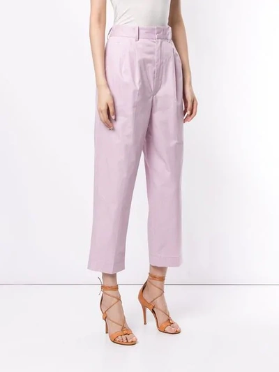 ISABEL MARANT CROPPED TROUSERS - 粉色
