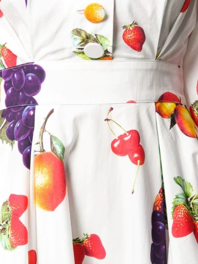 Shop Msgm Fruit Print Dress In White