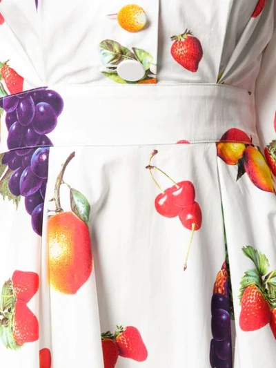 Msgm Printed Cotton Poplin Dress In White