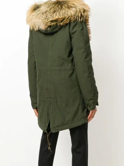 Shop Mr & Mrs Italy Fox Fur Shawl Parka Coat - Green