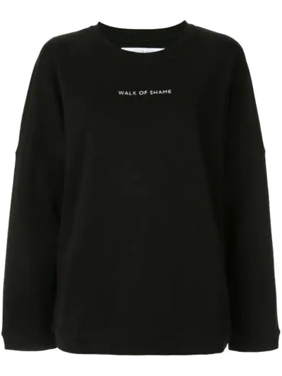 Shop Walk Of Shame Logo Print Sweatshirt In Black