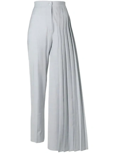 Shop Seen Pleated Detail Trousers In Grey