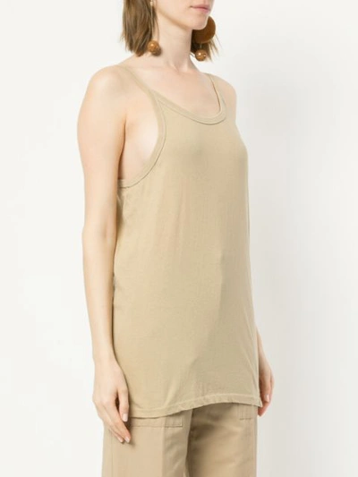 Shop Bassike Ribbed Layering Tank-top - Neutrals