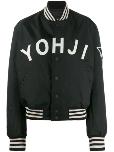 Shop Y-3 Logo Varsity Jacket In Black