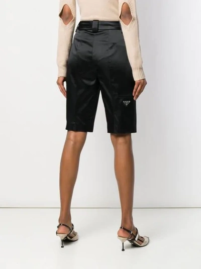 Shop Prada Logo Shorts In Black