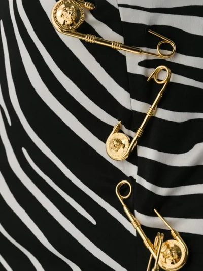 VERSACE SAFETY PIN ZEBRA SKIRT - 黑色