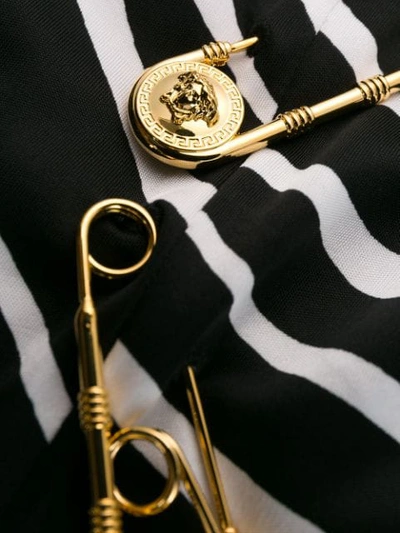 Shop Versace Safety Pin Zebra Skirt In Black