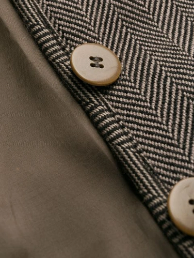 Pre-owned Giorgio Armani 人字斜纹针织修身夹克 In Grey