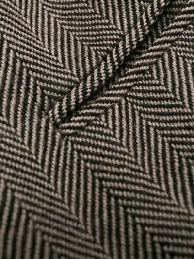 Pre-owned Giorgio Armani 1990's Herringbone Pattern Slim Jacket In Grey
