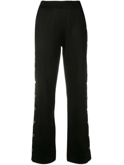 Michael Michael Kors Metallic Button Trousers In Black