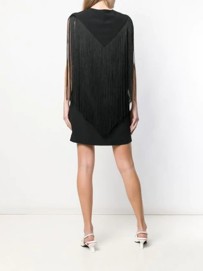 Shop Stella Mccartney Fringed Mini Dress In Black