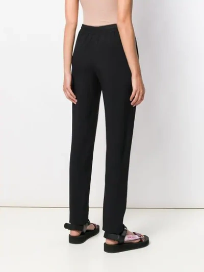 Shop Markus Lupfer Lana Satin Tuxedo Track Pants In Black