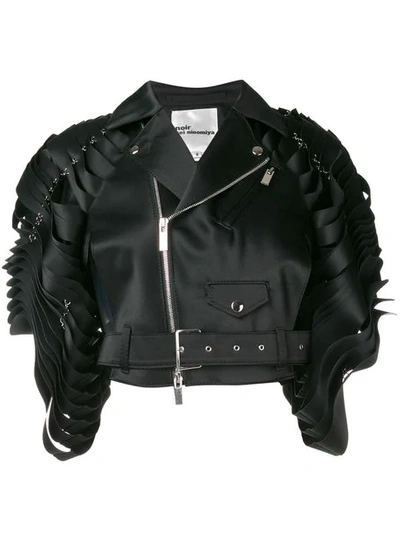 Shop Comme Des Garçons Cropped Biker Jacket In Black