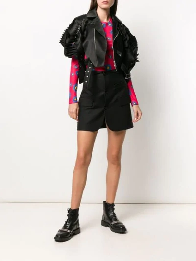 Shop Comme Des Garçons Cropped Biker Jacket In Black